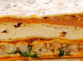 Wrap au saumon fumé, crevettes et tofu