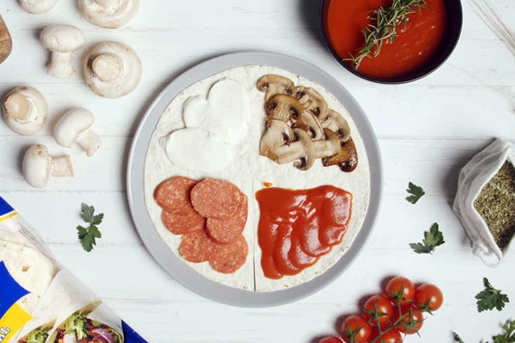 Pizza avec le #WrapHack de Mission Wraps