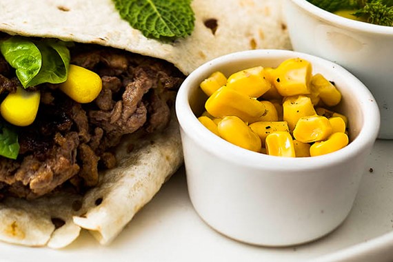 Wrap au boeuf haché et aux épinards